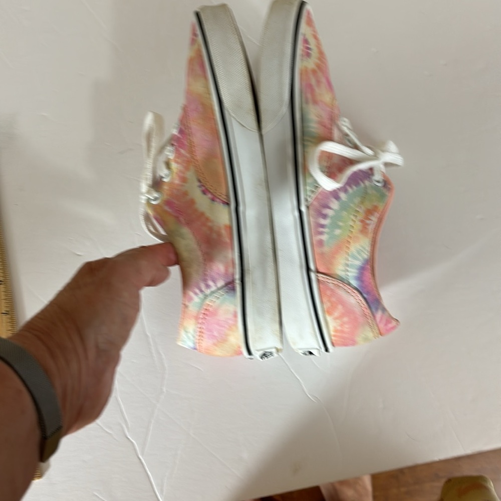 Vans Pink Pastel Tye Dye Lace Up Sneakers Size 8 - Picture 4 of 12